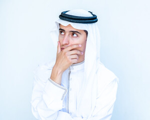 Arabic guy thinking about new things