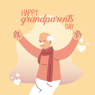 Grandfather of happy grandparents day vector design