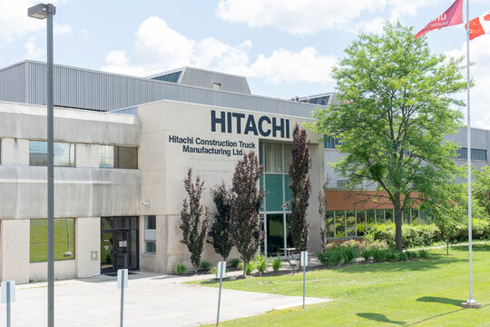 Guelph, Ontario, Canada - June 28, 2020: Hitachi Construction Truck Manufacturing Ltd in Guelph, Ontario, Canada, part of the Construction Machinery Manufacturing Industry.