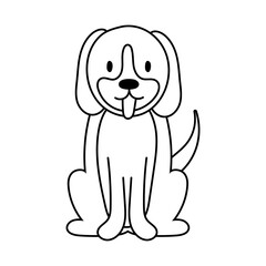 cute dog pet line style icon