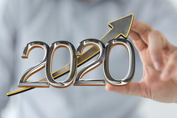 business year 2020 up goals and success illustration