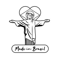 made in brazil banner with corcovade christ
