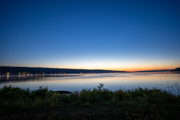 Comet Neowise observed by Cayuga lake