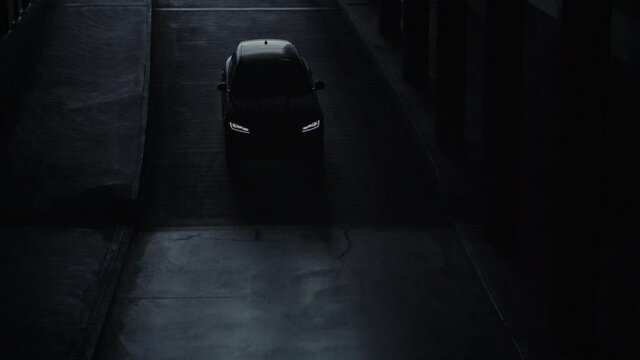 Car enters parking view from above