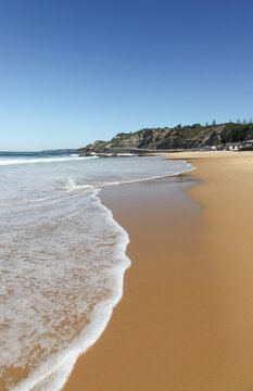 Newcastle Beach - View South Towards King Edward Park. Newcasle NSW Australia