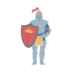 Medieval knight man with shield vector design