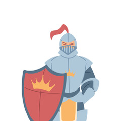 Medieval knight man with shield vector design
