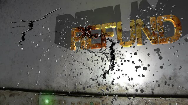 Grunge refund text on the wall