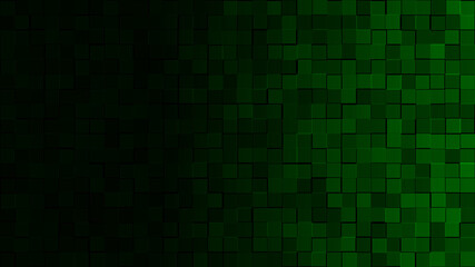 Abstract background of small squares in green colors with horizontal gradient
