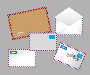 letter envelope  vector illustration  blue background