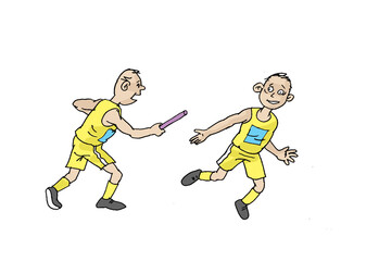illustration of a relay running cartoon