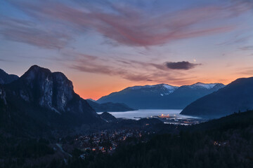 Fototapeta premium Scenic view of Squamish from mount Crumpit. British Columbia. Canada 