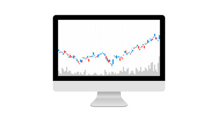 Trading chart displayed on computer screen (white background)