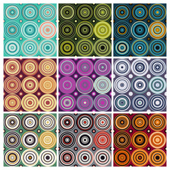 Abstract geometrical mexican circle seamless pattern with modern colour combinations. Modern ethnic, minimalist, suitable for wallpapers, fabric pattern, banners, backgrounds, cards, book etc.
