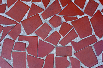 Red tile floor shards texture