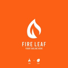 Creative modern fire leaf logo design