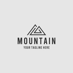 Creative minimalist mountain logo design
