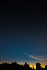 Obraz na płótnie Canvas The Neowise comet streaks across the sky above Puget Sound