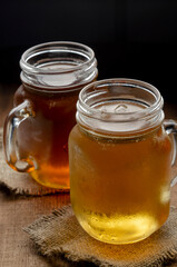 two different herbal Iced tea. blooming Sally and chamomile tea.