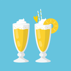 Pineapple Cocktail. Vector Illustration EPS. 