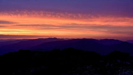 伊吹山で見た日没後のブルーモーメント情景＠滋賀