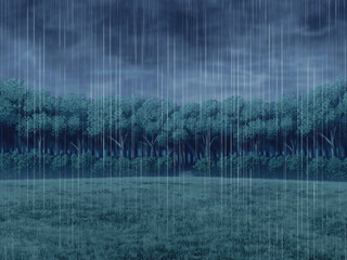 森の入り口雨