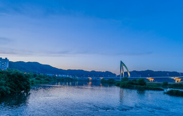Kumgang river at sunset