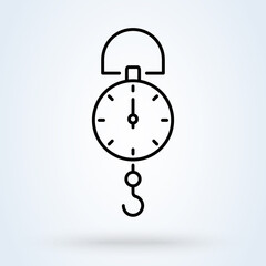 steelyard Scale Spring line. vector Simple modern icon design illustration.