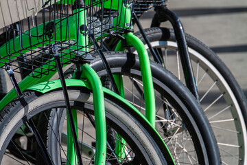 Lime Green Bicycles on Front Street, Key West,Florida,USA