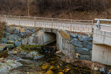 Water flowing out of culvert