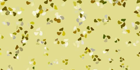 Light green, yellow vector pattern with abstract shapes.