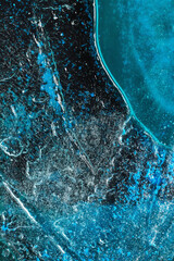 Watercolor abstract blot on the ice surface background