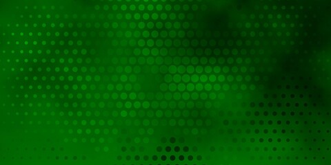 Light Green vector backdrop with dots. Abstract colorful disks on simple gradient background. Pattern for booklets, leaflets.