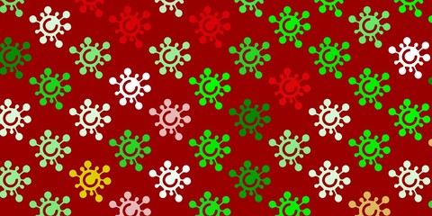 Light Green, Red vector template with flu signs.