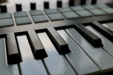 close up of piano keys