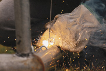 sparks from a metal