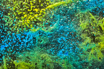  Watercolor abstract blot on the ice surface background