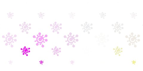 Light Pink, Yellow vector pattern with coronavirus elements.