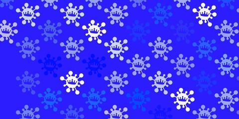 Light blue vector backdrop with virus symbols.
