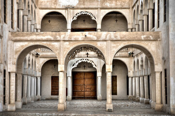 An interior building of an old historic Arab educational school