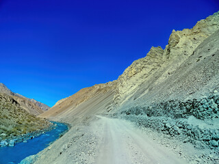 Rock Mountain Road by a River