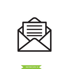 Envelope icon vector logo design template