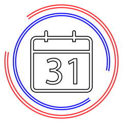 31 day Calendar icon. vector