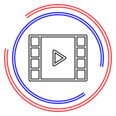 vector clip play button icon - movie media symbol