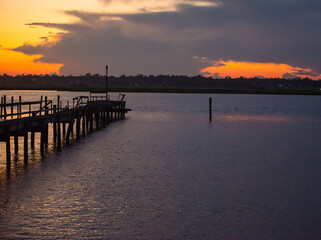 Fototapeta premium Sunset at Topsail Island