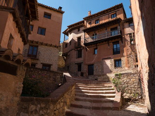 Albarracín is a small town in the hills of east-central Spain, above a curve of the Guadalaviar River. Towering medieval .10th-century Andador Tower. 16th-century Catedral del Salvador