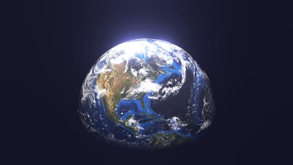 Earth View in the Outer Space Illustration. Abstract Wallpaper. 3D Rendering of Earth Planet