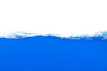 The surface of the blue water that moves and splashes