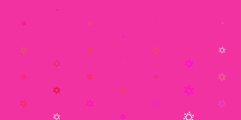 Light Pink, Yellow vector pattern with coronavirus elements.