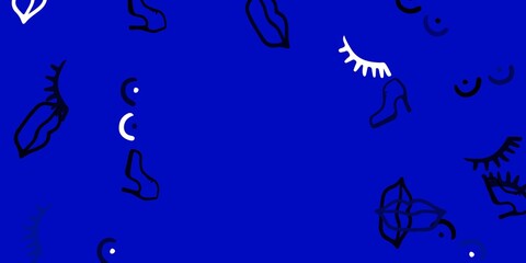 Light BLUE vector backdrop with woman's power symbols.